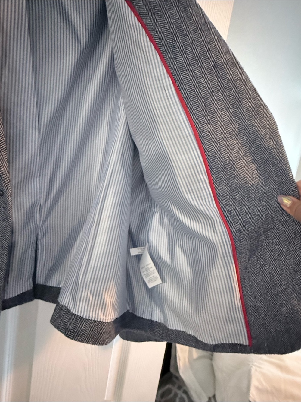 J. Crew Blue Herringbone Pattern Blazer - Picture 3 of 6